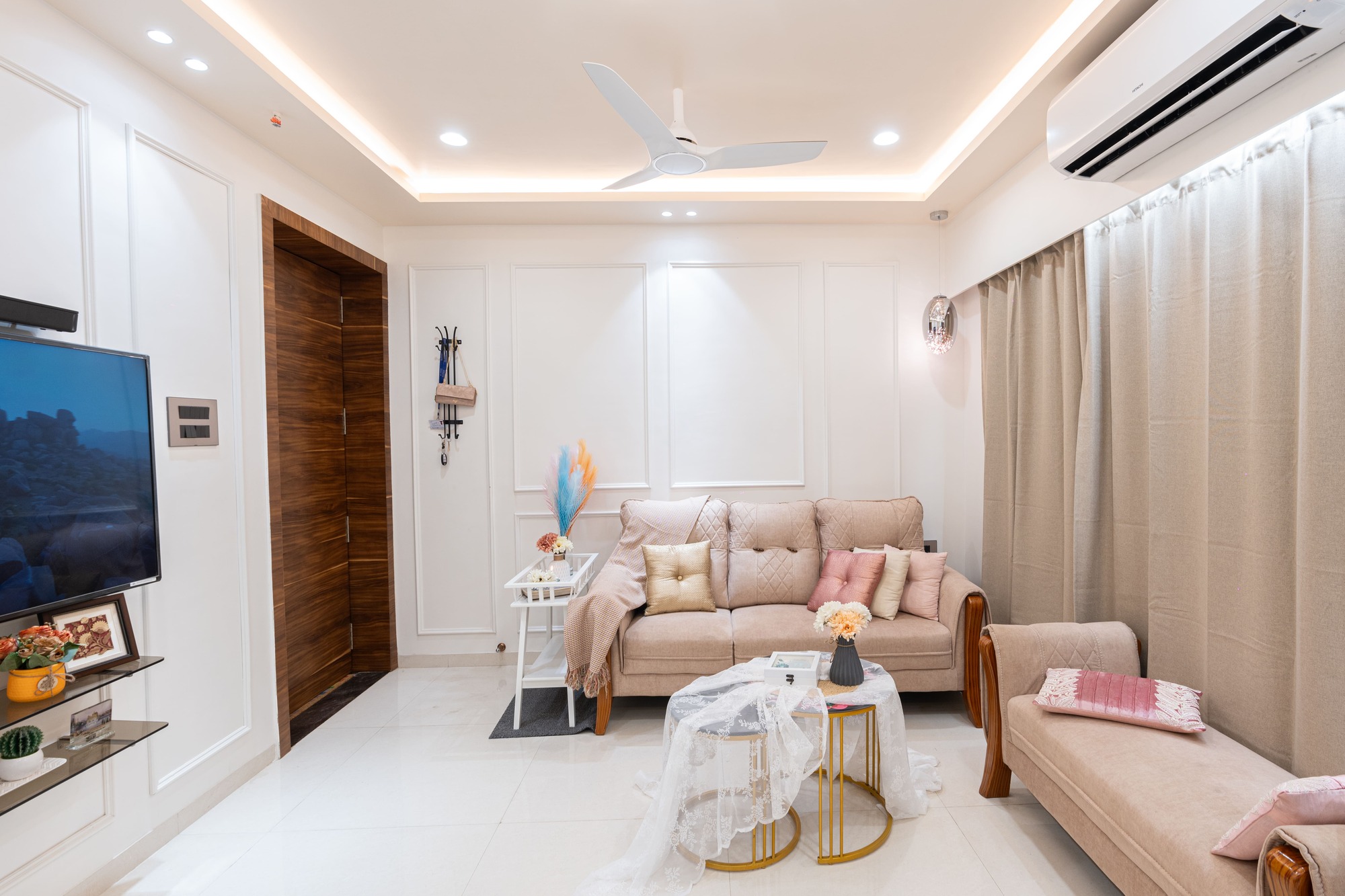 Elegant residential living room interior by Indus Studio